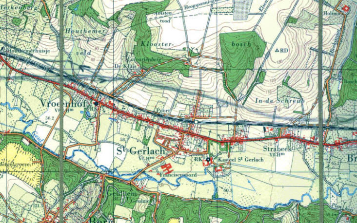 Topografische kaart uitsnede Houthem