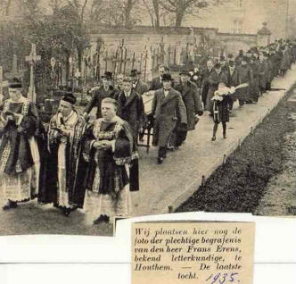 Begrafenis van Frans Erens in de parochiekerk van de H. Gerlachus in Houthem in december 1935.