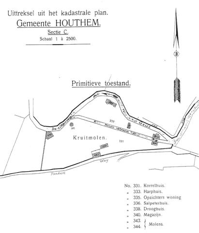 Uittreksel uit kadastrale plan Kruitmolen