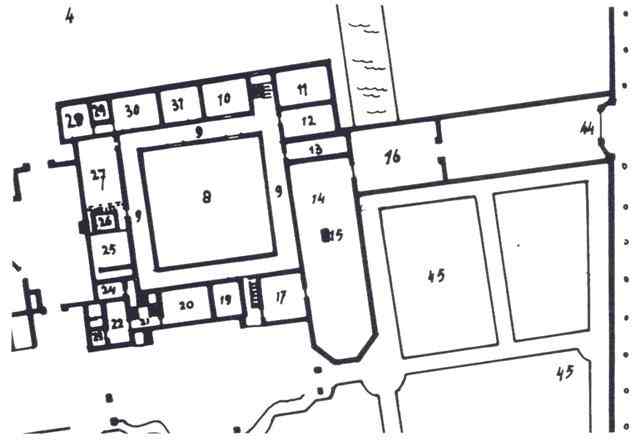 St. Gerlachuskerk met omgeving in 1781 volgens een fragment van een tekening van Soiron (RDMZ)