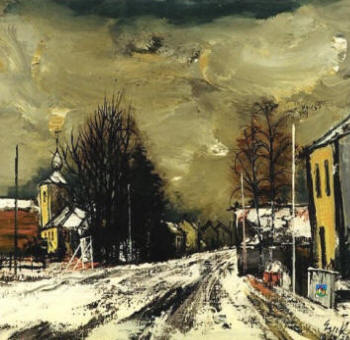 Kapel van het klooster te Vroenhof in de winter (Ch. Eijck, olieverf, 60x70, 1979)